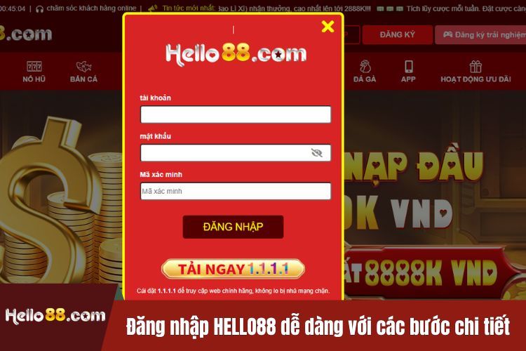 Đăng nhập HELLO88 dễ dàng với các bước chi tiết