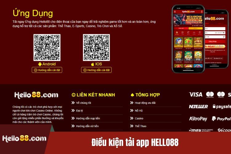 Điều kiện tải app HELLO88